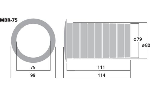 MBR-75 Bassreflex Tube | 75 x 114 mm