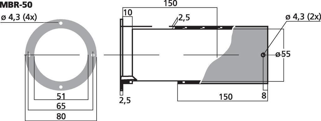MBR-50 Adjustable Bassreflex Tube | 51 x 150-280 mm