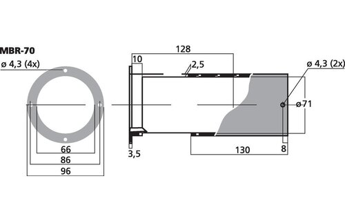 MBR-70 Adjustable Bassreflex Tube | 66 x 128-245 mm