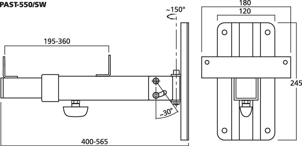 PAST-550/SW Wall Bracket For Speaker Systems