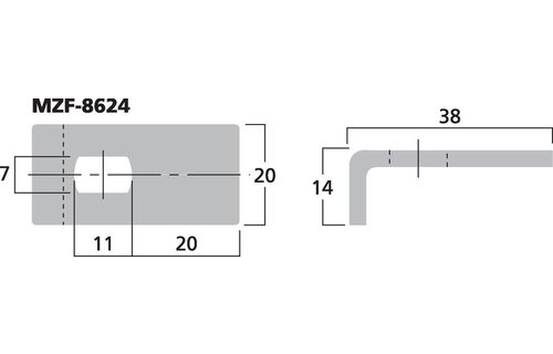 MZF-8624 Fixing Clamp For Speaker Grilles | Drill Hole Size 7x11 mm | 38 x 20 x 14 mm