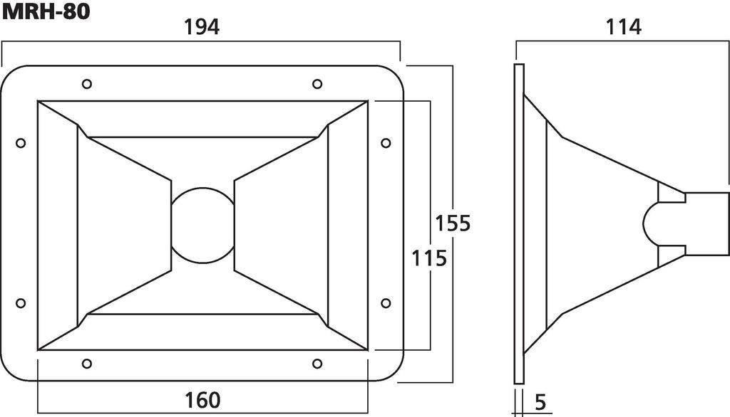 MRH-80 194x155mm constant directivity horn 1-3/8"- 18 TPI
