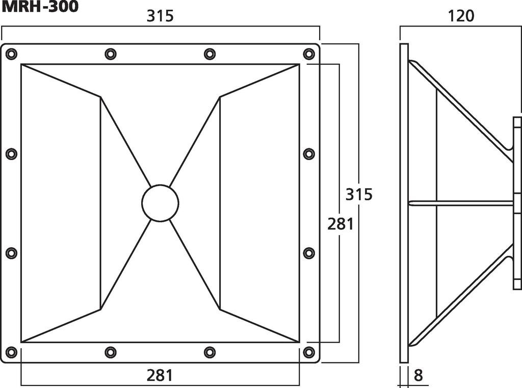 MRH-300 315 x 315mm Constant Directivity Horn