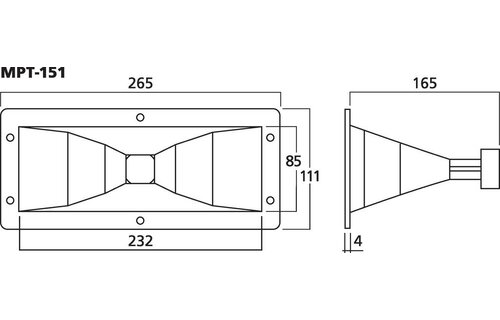 MPT-151 265 x 111 mm Piezo Tweeter Horn