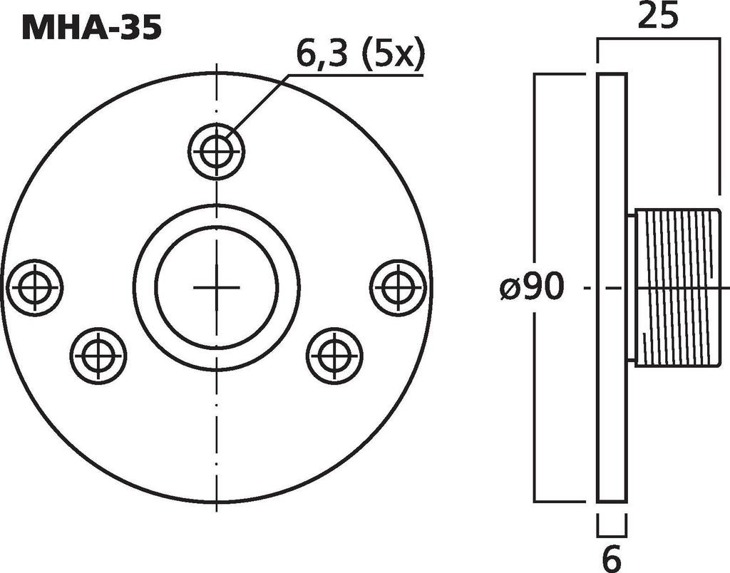 MHA-35 Bolt-on to Screw-On Horn Adapter