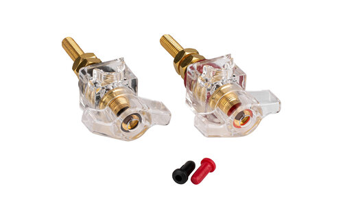 BPWK-G | Winged Knob Insulated Binding Post | Banana Jack | Pair Gold