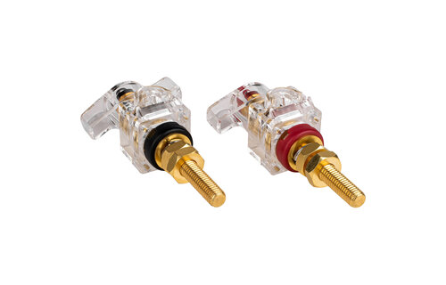 BPWK-G | Winged Knob Insulated Binding Post | Banana Jack | Pair Gold