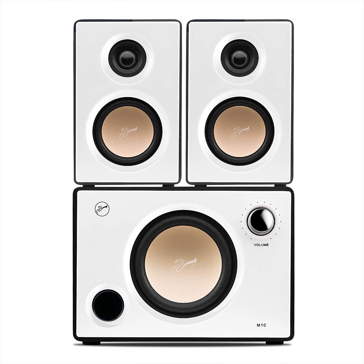 Swans M10 High-Fidelity | 2.1 Speaker System | Compact Active Bookshelf Speakers