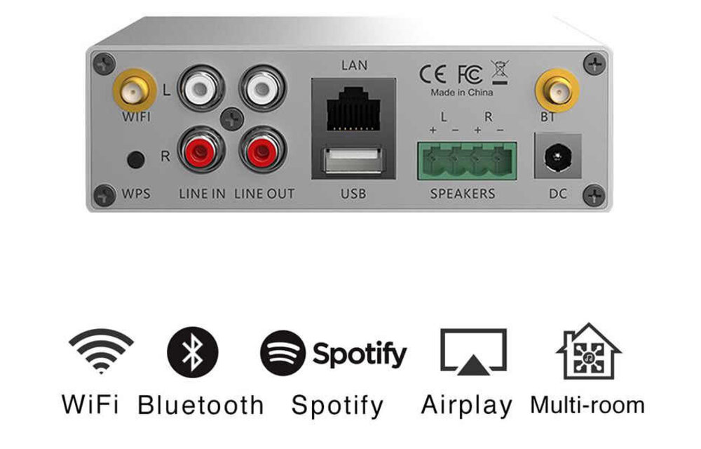 A50 Wi-Fi & Bluetooth 5.0 Stereo Amplifier With Multi-Room Support