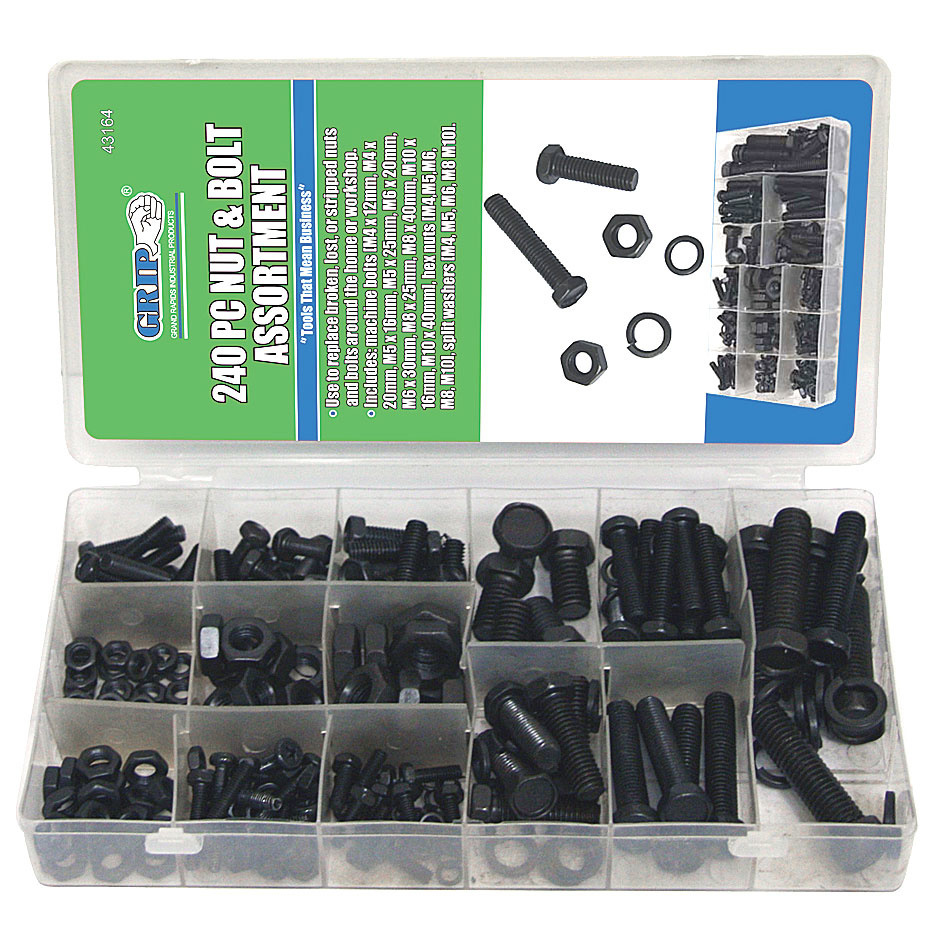 43164 240-Piece Metric Nut and Bolt Kit