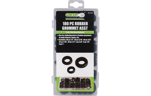 43154 180 Piece Rubber Grommet Assortment