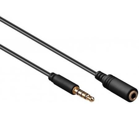 TRRS 3.5mm Male to Female Slim-Plug Shielded Extension Cable