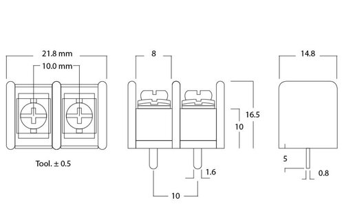 TB01 Gold-Plated Screw Terminals For PCB mounting