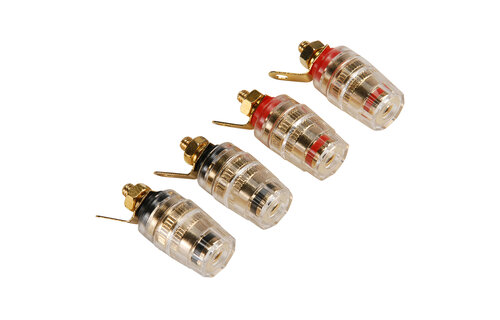 Mini Gold Plated Insulated 5-Way Binding Post Banana Jack Set 2 Red 2 Black