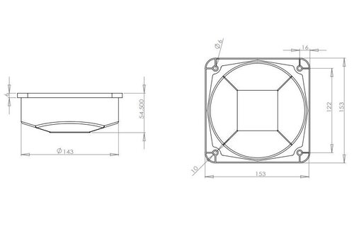 Plastic Pocket Speaker Cabinet Handle 4-Sided
