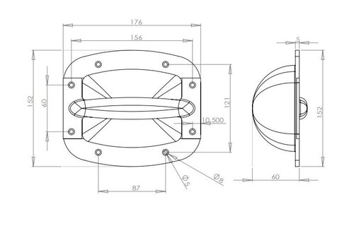 Plastic Bar Speaker Cabinet Handle