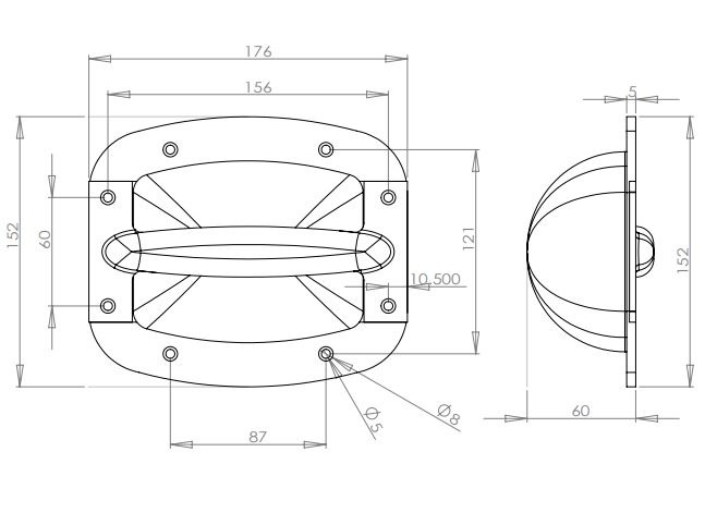 Plastic Bar Speaker Cabinet Handle