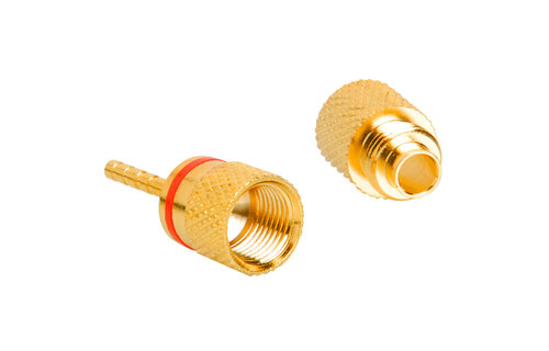 Gold 12 AWG Speaker Pin Compression Connector Pair