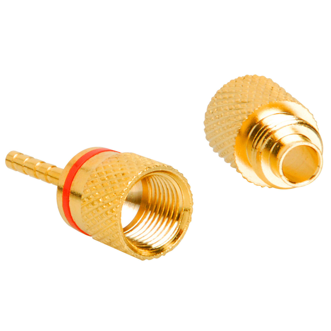 Gold 12 AWG Speaker Pin Compression Connector Pair