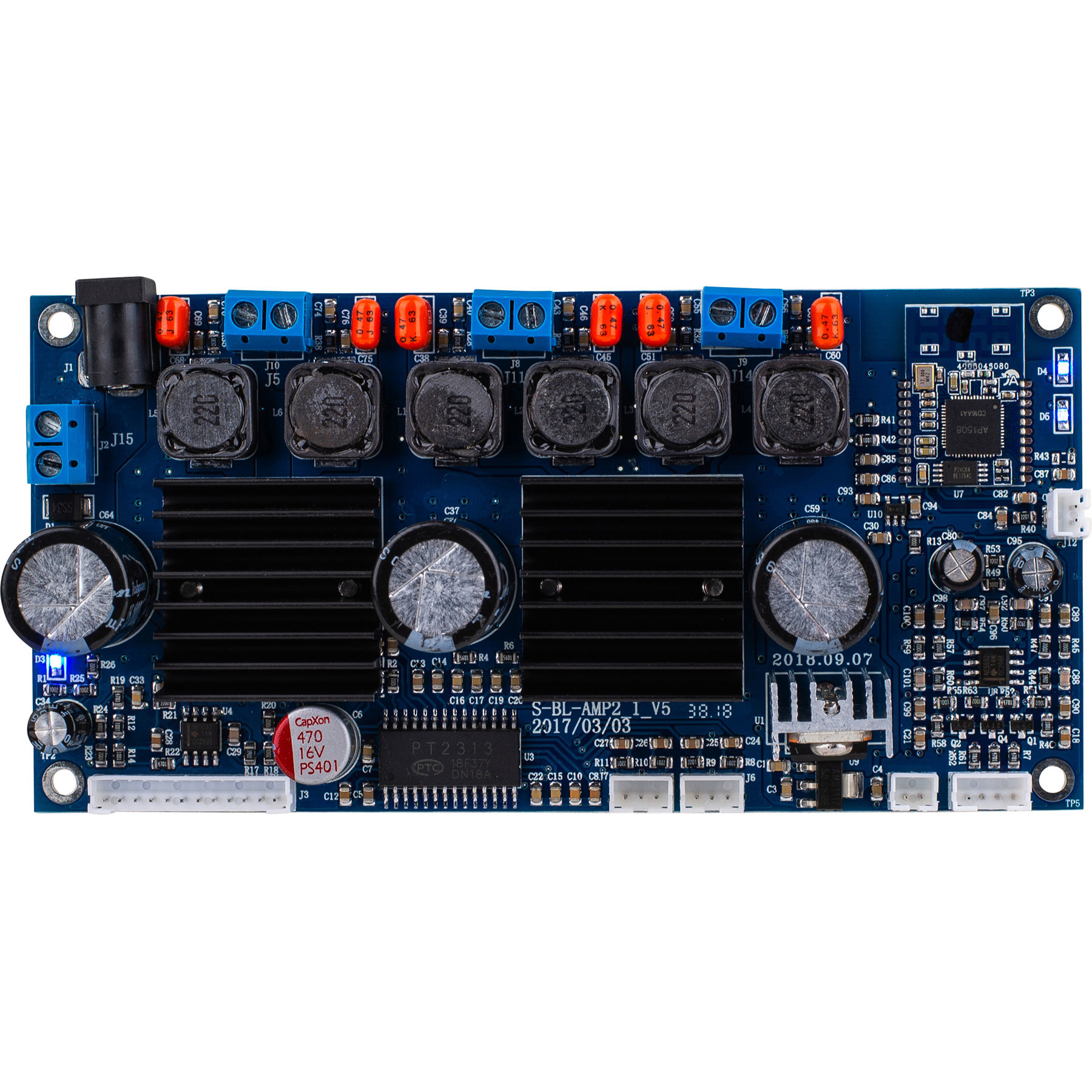 2.1 Amplifier 50W x 50W x 100W with Built-In Bluetooth 3.0 Backlit LCD Screen, and IR Remote