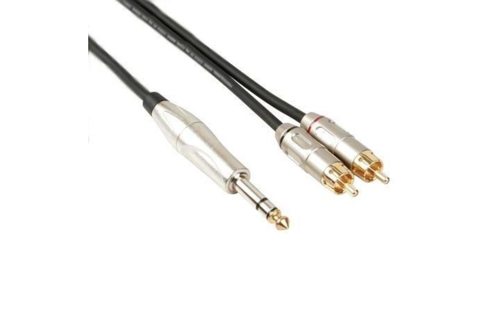 Jack 6.3 mm - RCA tulip cable 6 meter