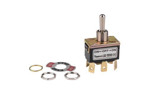 DPDT On/Off/On Toggle Switch 6 Spade 15A 250VAC 3 Position