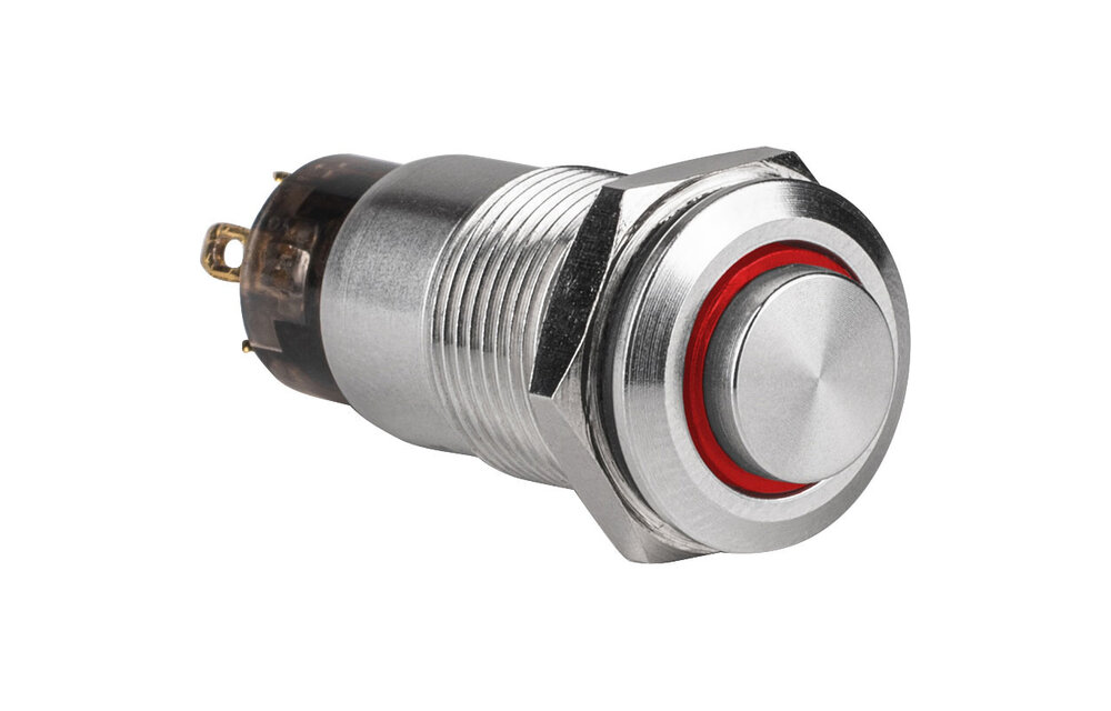 SPST Stainless Steel Waterproof Raised Push Button Latching Tamper Proof Switch