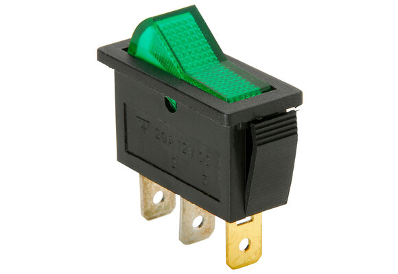 SPST Large Rocker Switch Green Illumination