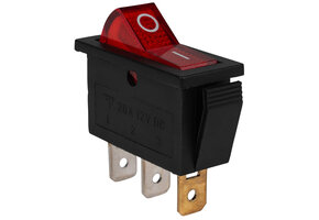 SPST Large Rocker Switch Red Illumination