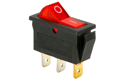SPST Large Rocker Switch with Red Illumination