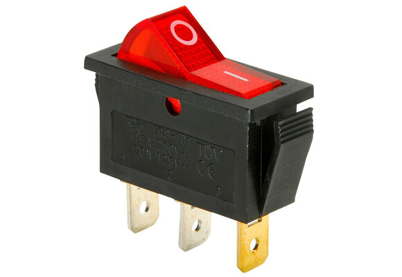 SPST Large Rocker Switch Red Illumination