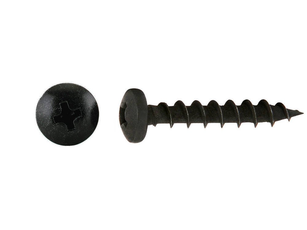 4.2 mm x 25.4 mm Deep Thread Pan Head Screw Black