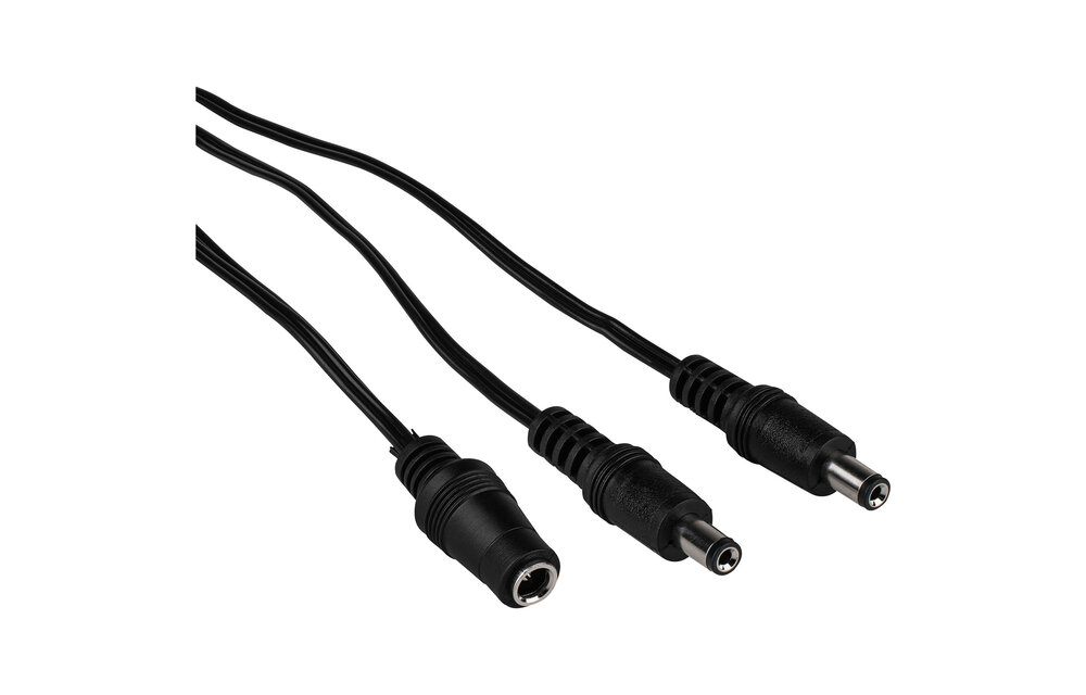 2.1 x 5.5 mm Power Y Cable 1 Female to 2 Male 22 AWG 30 cm
