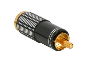 Gold RCA Super Plug Connector Black 6.3 mm Cable Entry