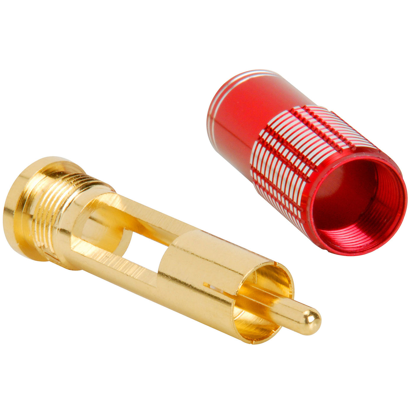Gold RCA Super Plug Red 6.3 mm Cable Entry