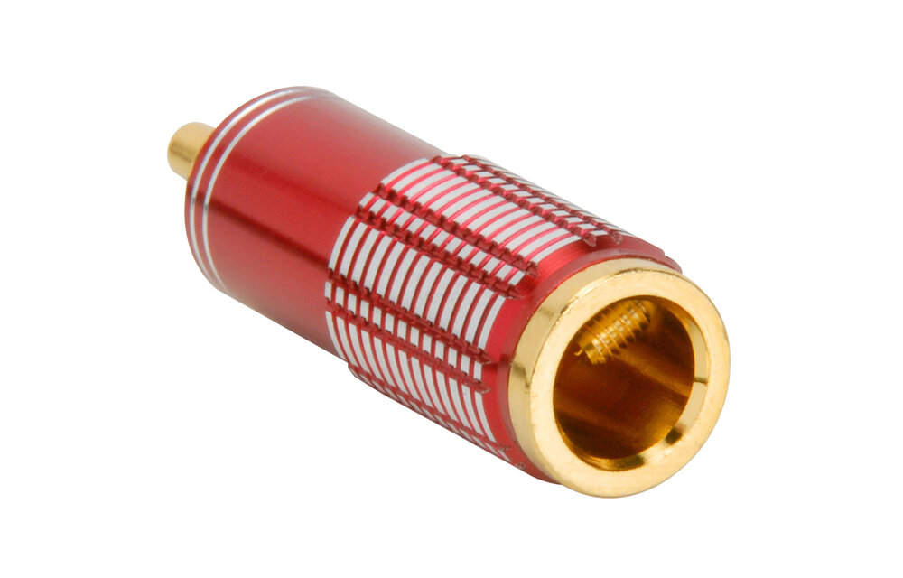 Gold RCA Super Plug Red 6.3 mm Cable Entry