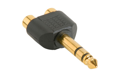 6.35 mm Stereo Male to 2 RCA Female Y Adapter Plug