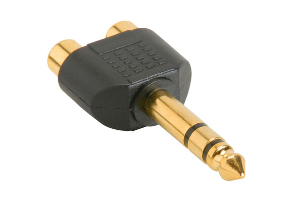 6.35 mm Stereo Male to 2 RCA Female Y Adapter Plug