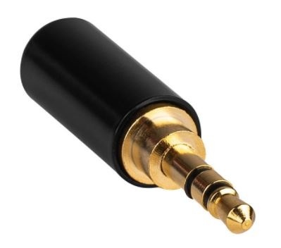 3.5 mm Stereo Gold Plug and Black Metal Shell