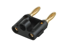 Gold Plated Dual Banana Plug Black