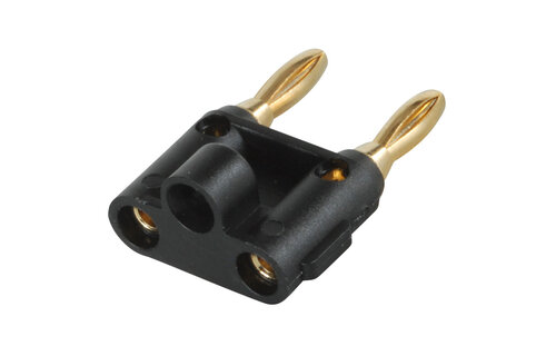 Gold Plated Dual Banana Plug Black