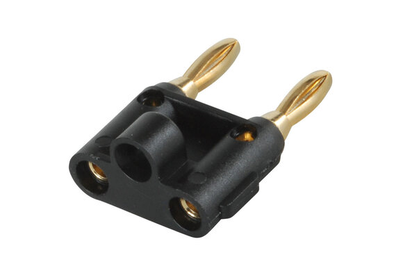 Gold Plated Dual Banana Plug Black