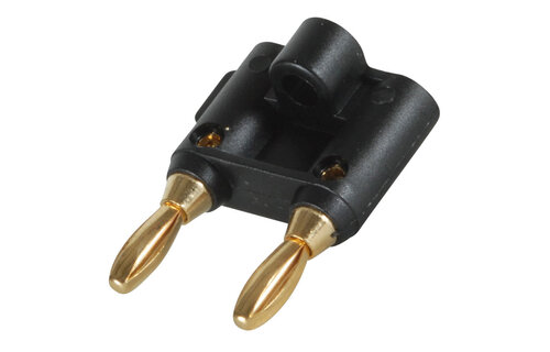Gold Plated Dual Banana Plug Black