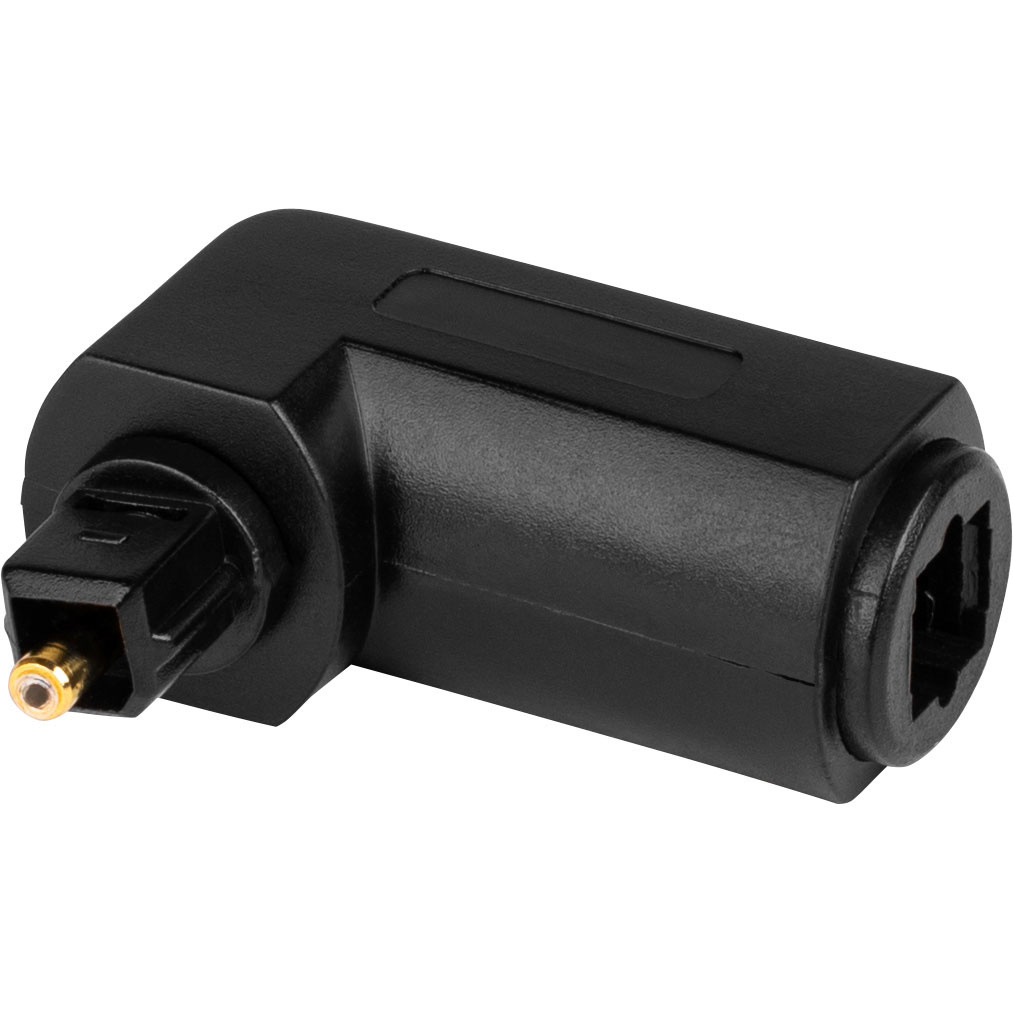 Toslink Digital Optical Right Angle Male to Female Audio Adapter Coupler