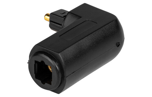 Toslink Digital Optical Right Angle Male to Female Audio Adapter Coupler