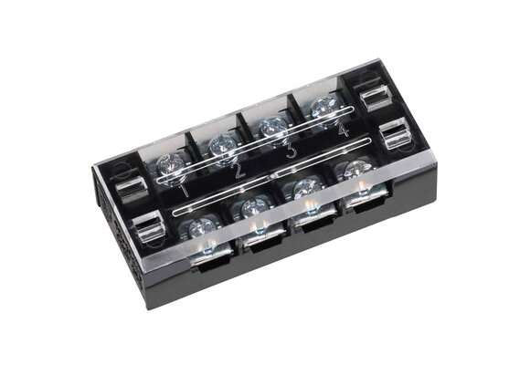 4 Pole Barrier Terminal Strip with Plastic Cover