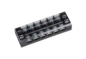 6 Pole Barrier Terminal Strip with Plastic Cover
