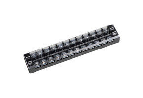 12 Pole Barrier Terminal Strip with Plastic Cover