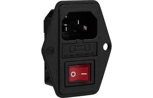IEC AC Power Jack Chassis Mount with Switch and Fuse Holder