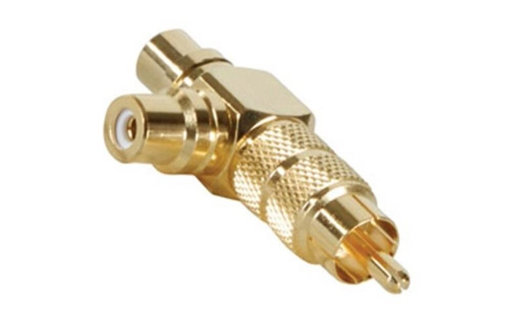 RCA Male To Dual Rt Angle RCA Female